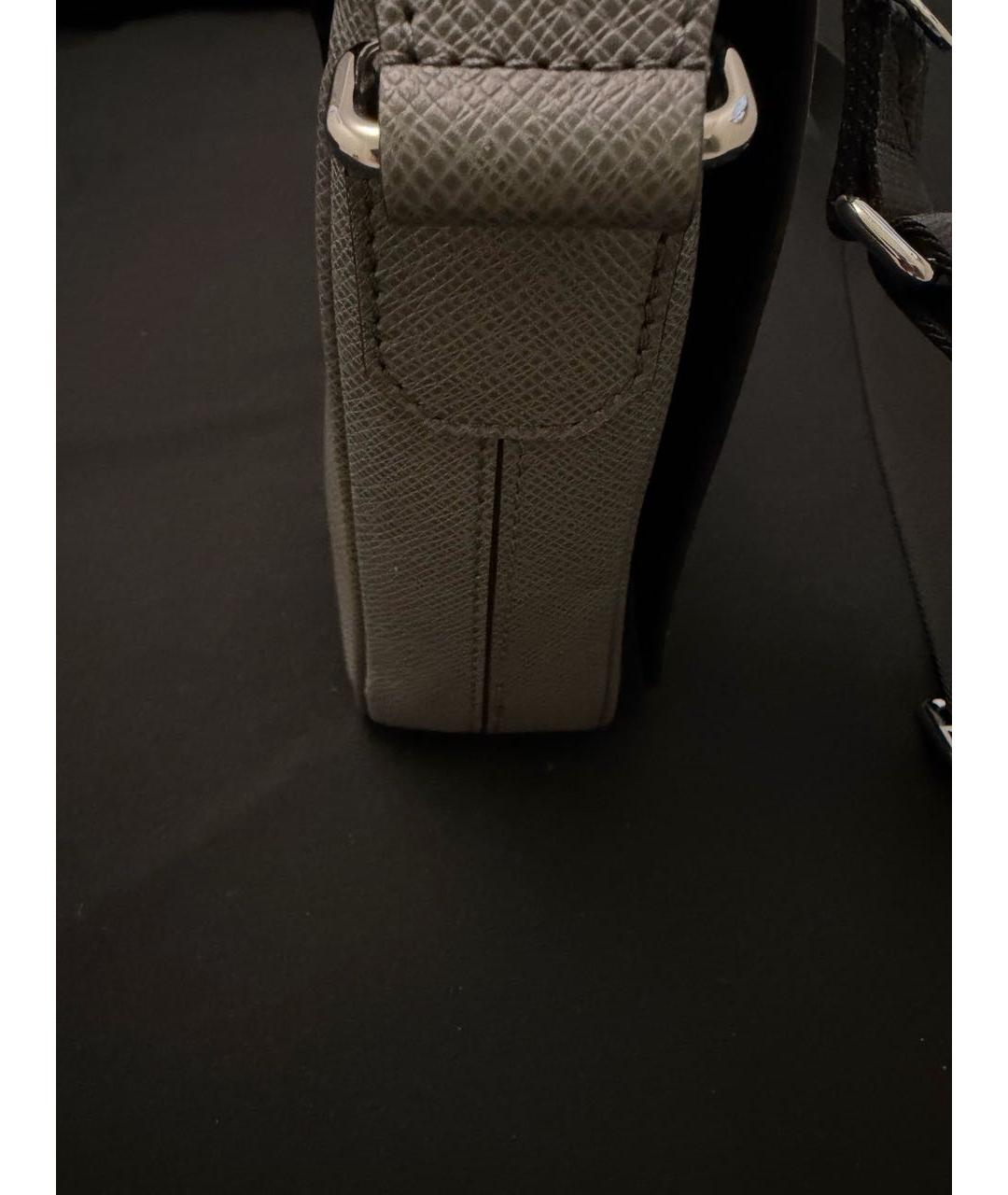 LOUIS VUITTON Серая кожаная сумка на плечо, фото 7