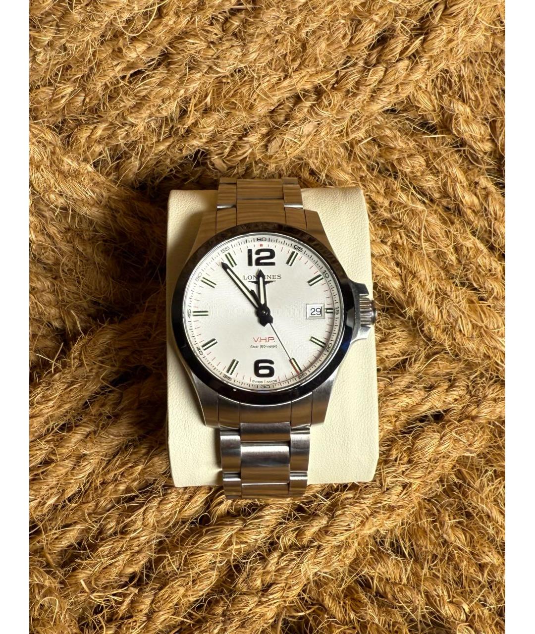 LONGINES Серые стальные часы, фото 5