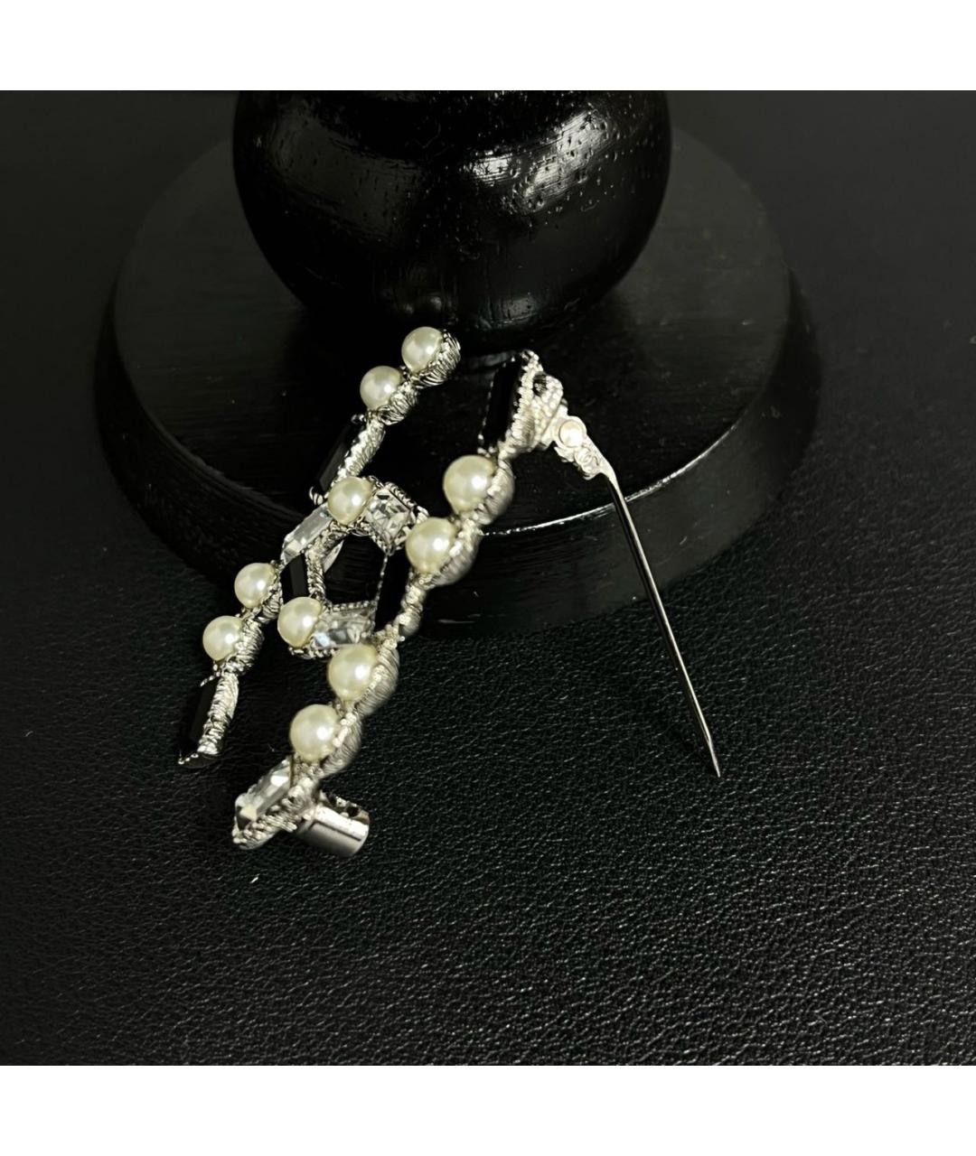 CHANEL Серебряная металлическая булавка / брошь, фото 4