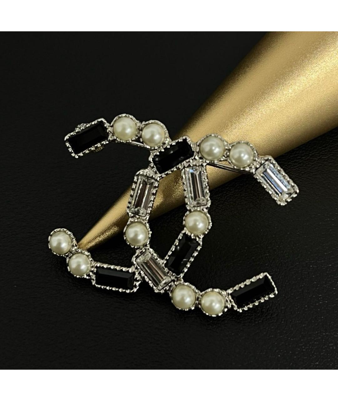 CHANEL Серебряная металлическая булавка / брошь, фото 2