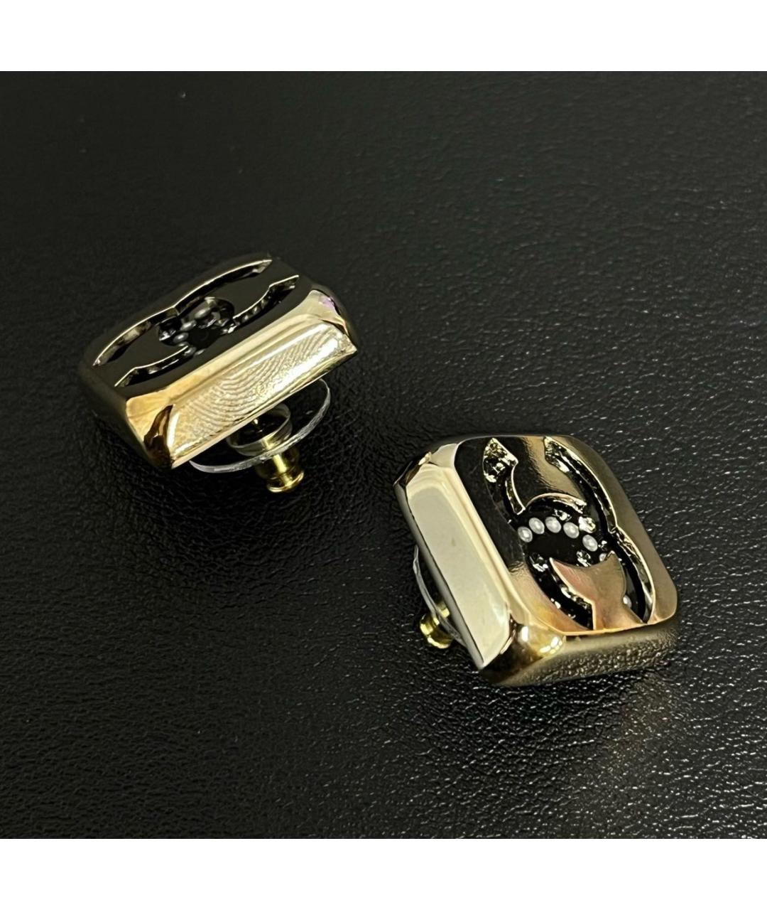 CHANEL Золотые металлические серьги, фото 6