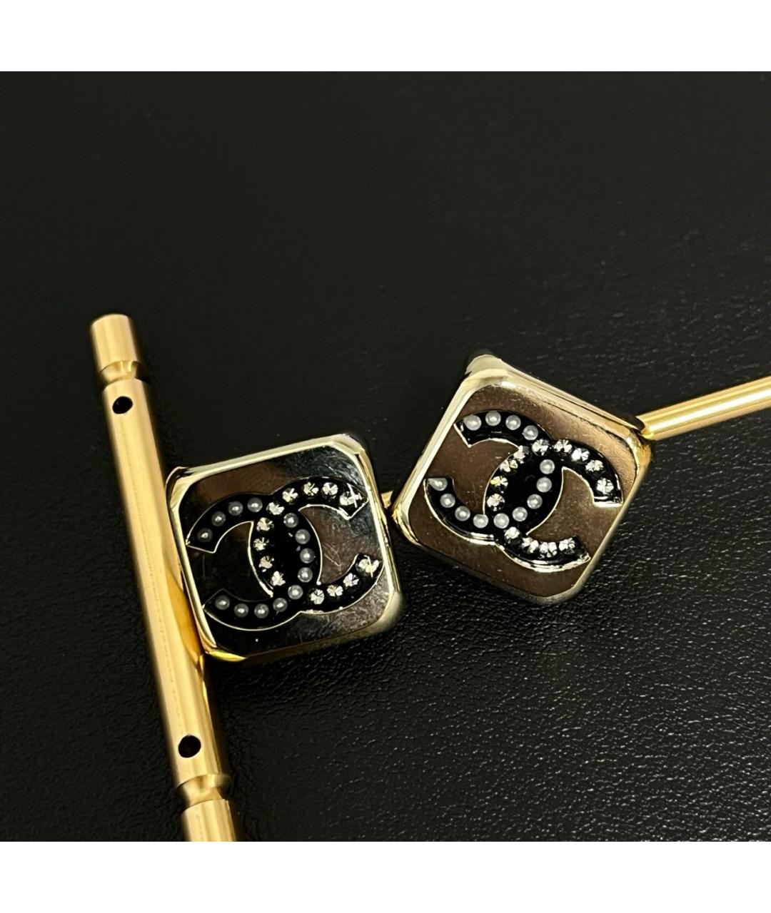 CHANEL Золотые металлические серьги, фото 5