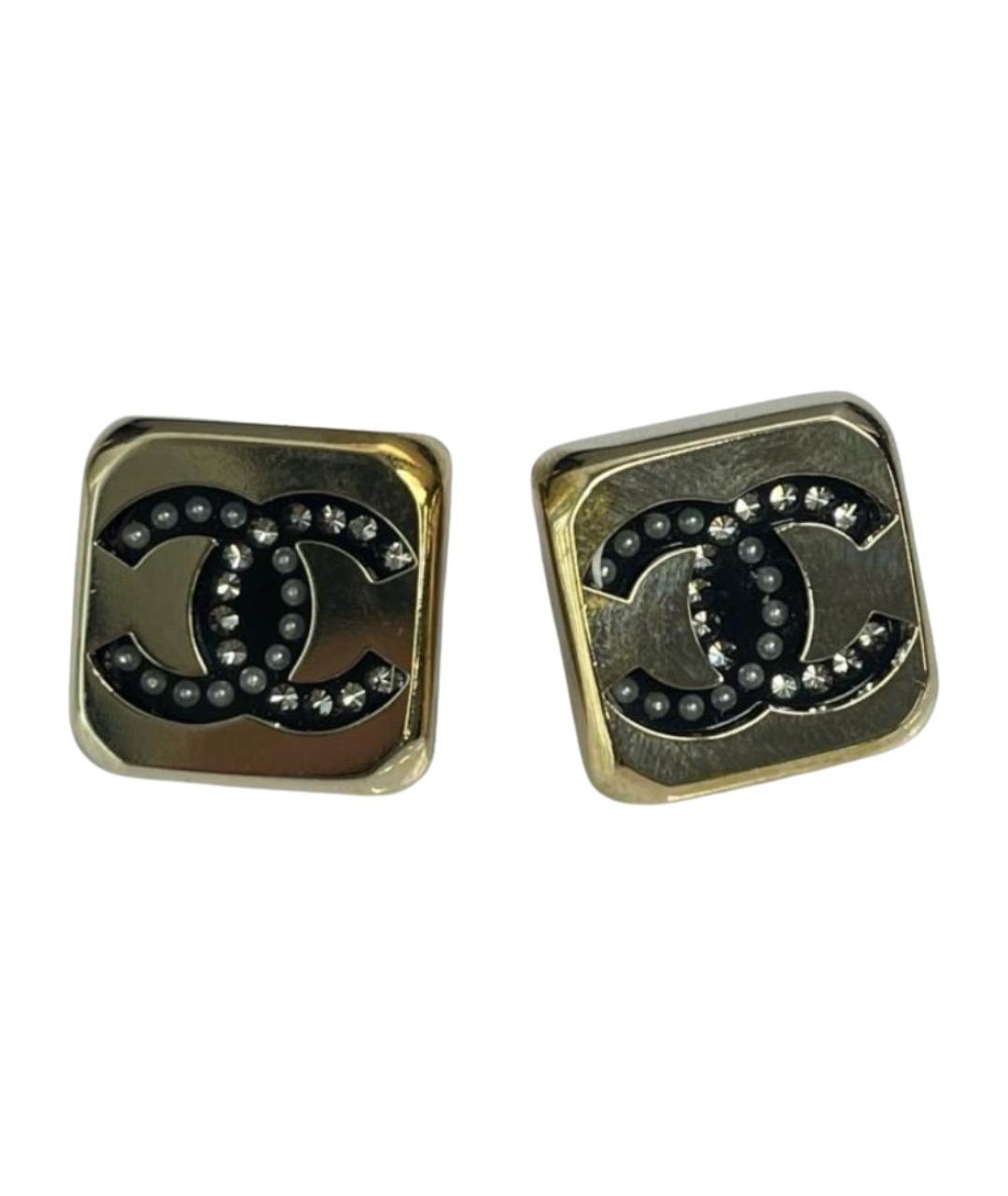CHANEL Золотые металлические серьги, фото 1
