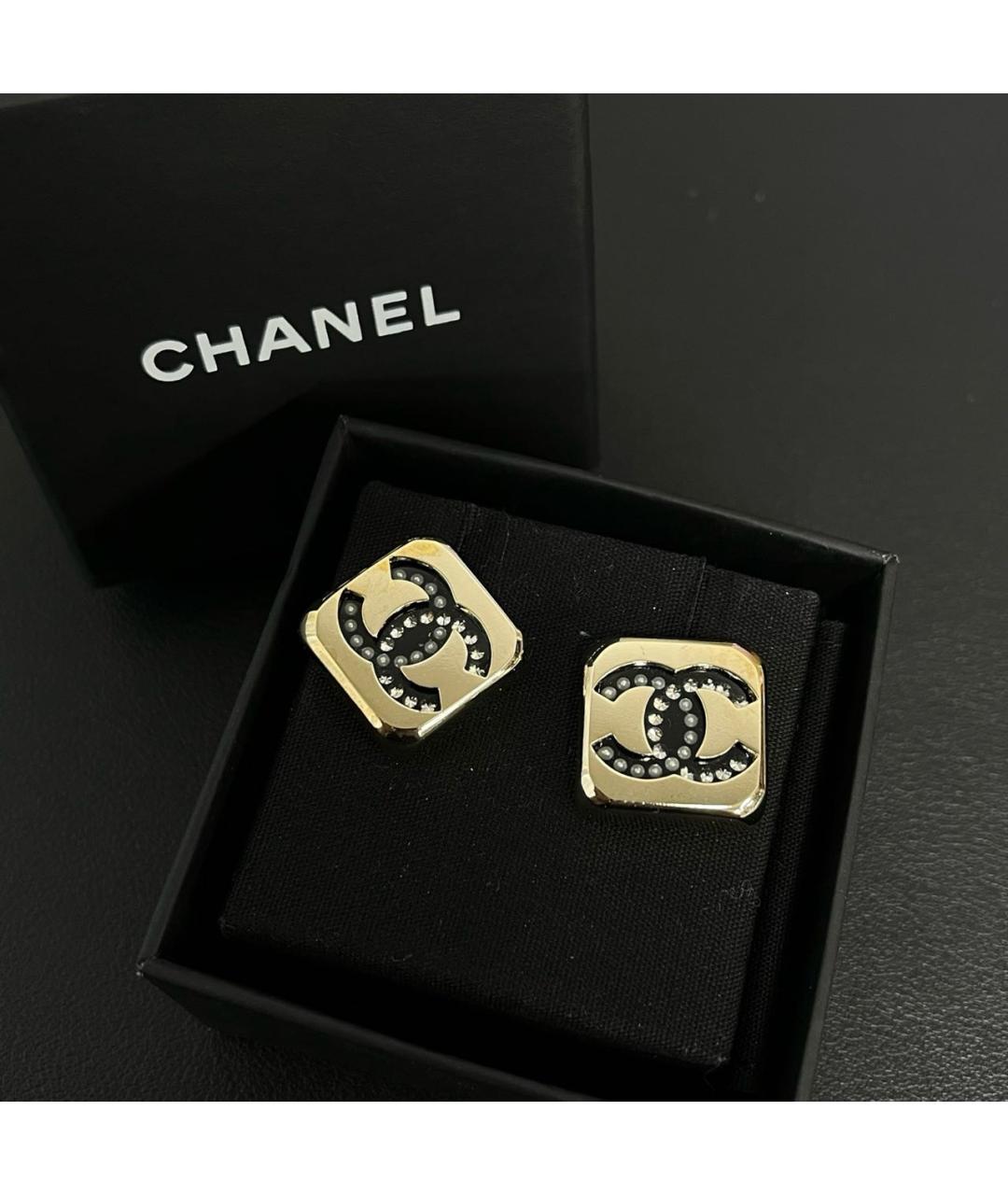 CHANEL Золотые металлические серьги, фото 2