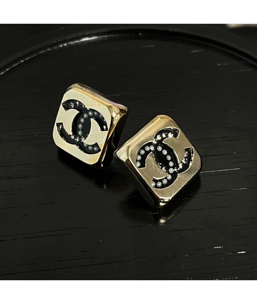 CHANEL Золотые металлические серьги, фото 3