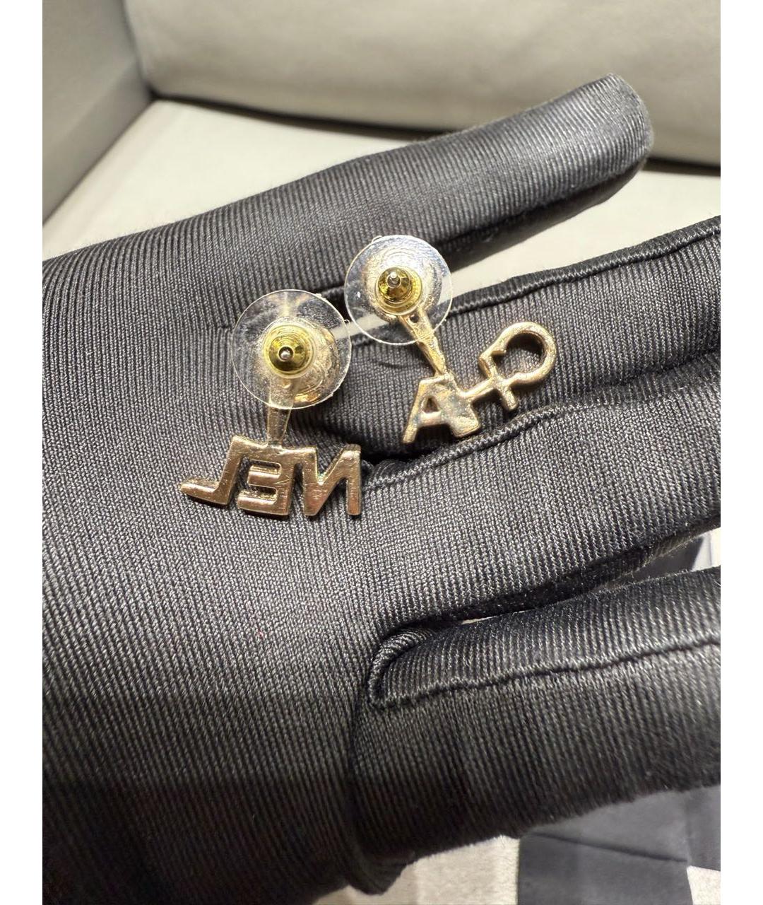 CHANEL Золотые металлические серьги, фото 8