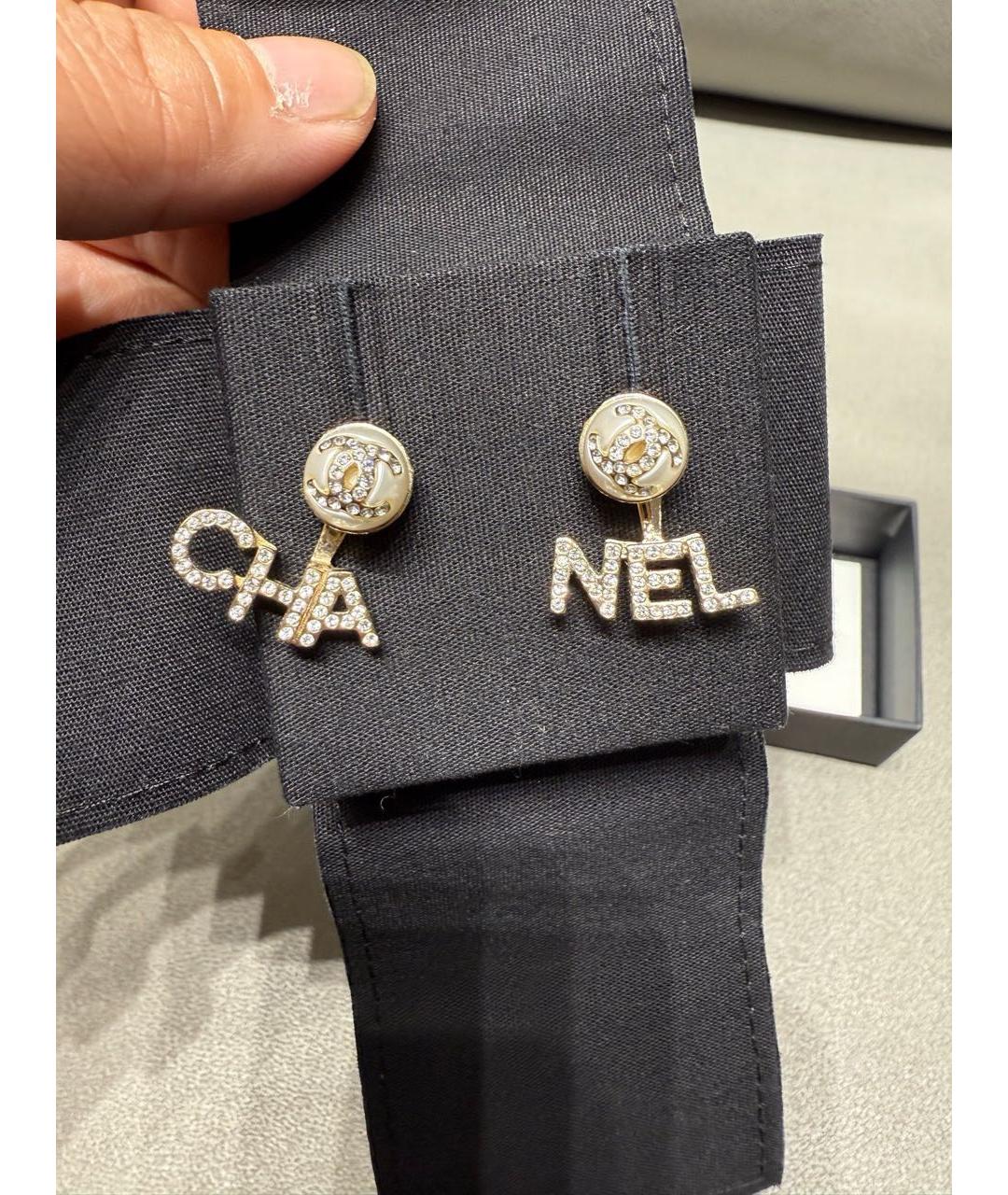 CHANEL Золотые металлические серьги, фото 6