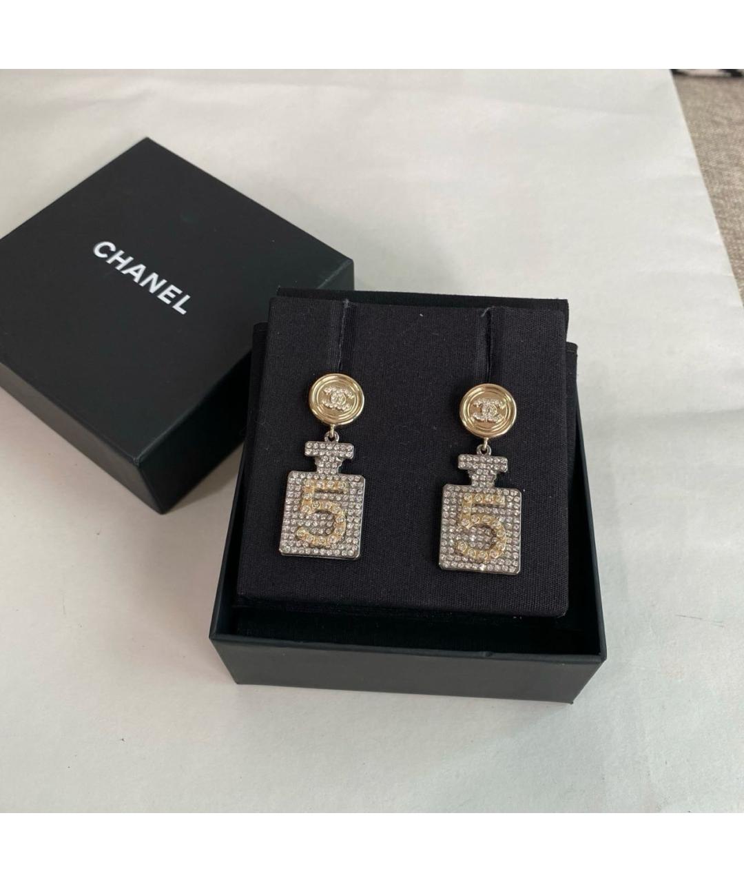 CHANEL Золотые металлические серьги, фото 5