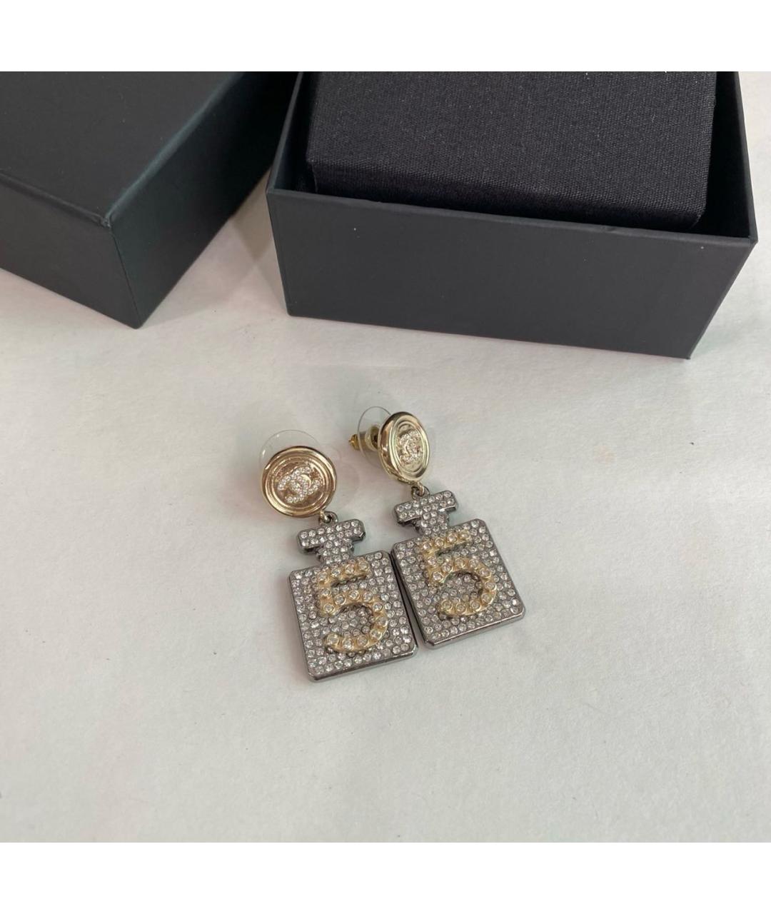 CHANEL Золотые металлические серьги, фото 2