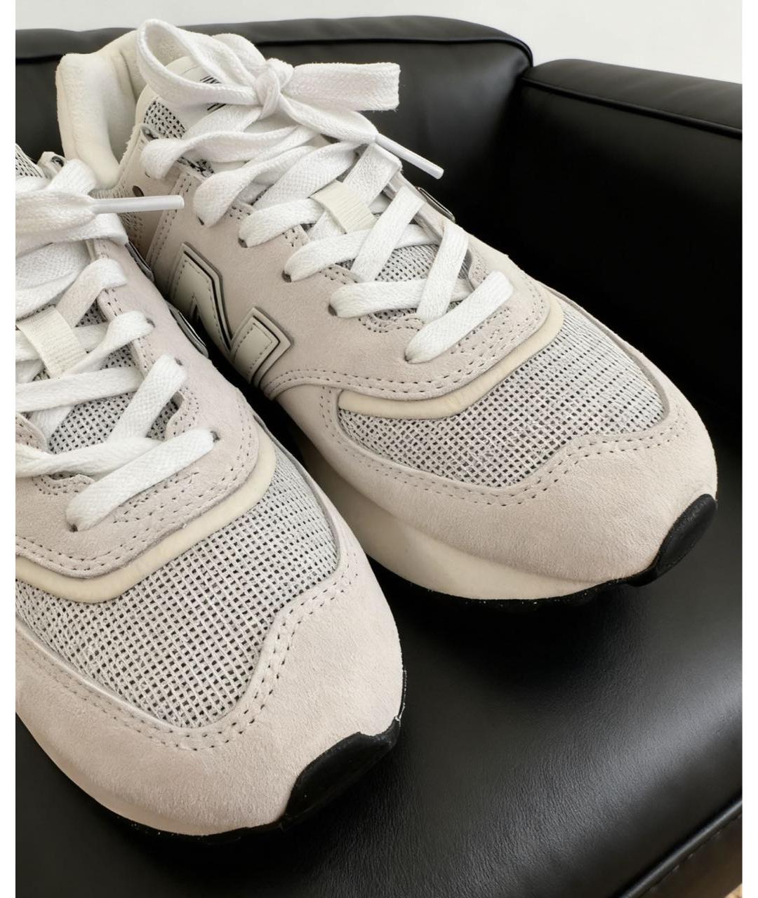 NEW BALANCE Белые замшевые низкие кроссовки / кеды, фото 8