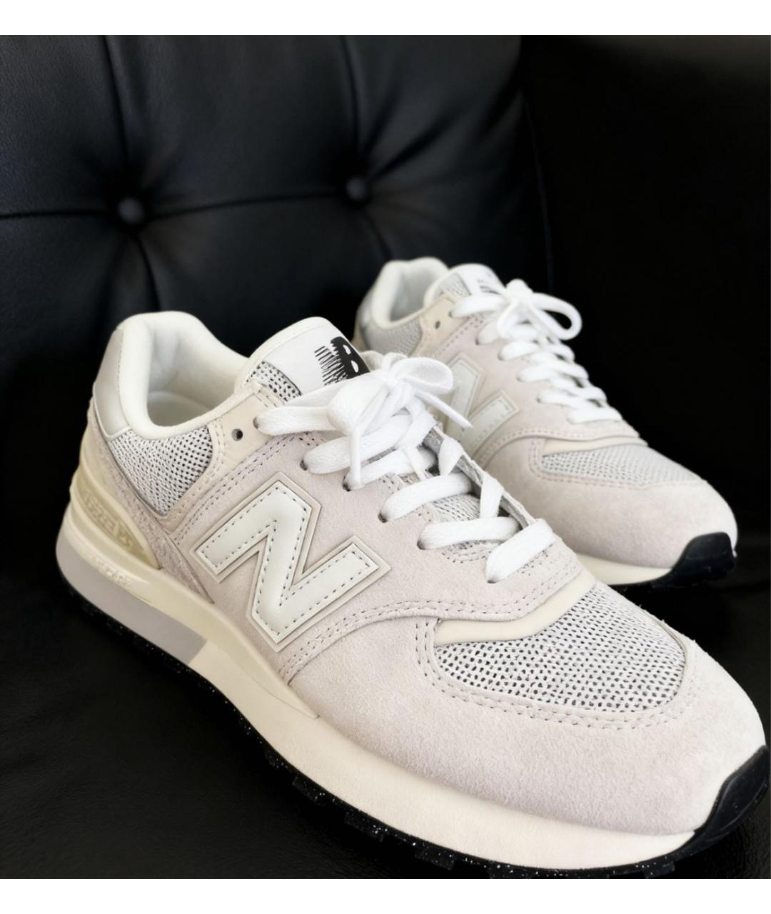 NEW BALANCE Белые замшевые низкие кроссовки / кеды, фото 7