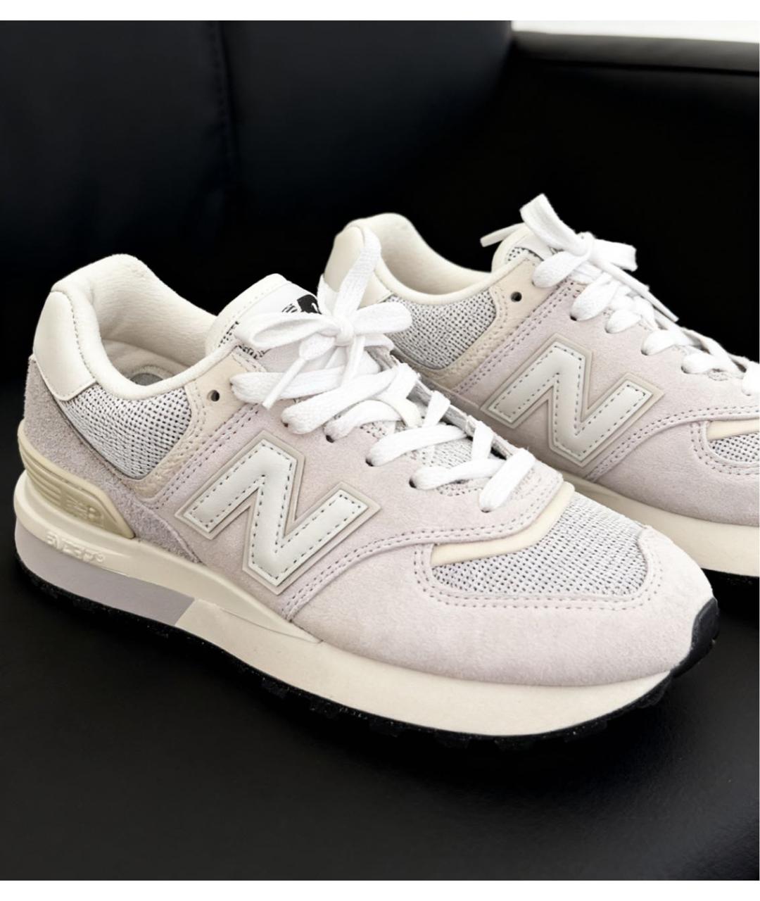 NEW BALANCE Белые замшевые низкие кроссовки / кеды, фото 6
