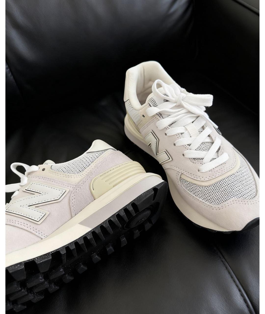 NEW BALANCE Белые замшевые низкие кроссовки / кеды, фото 5