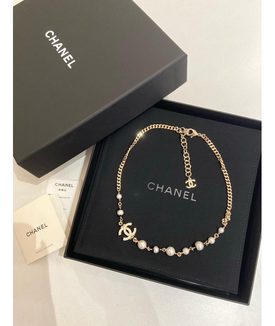 CHANEL Золотое металлическое колье, фото 2