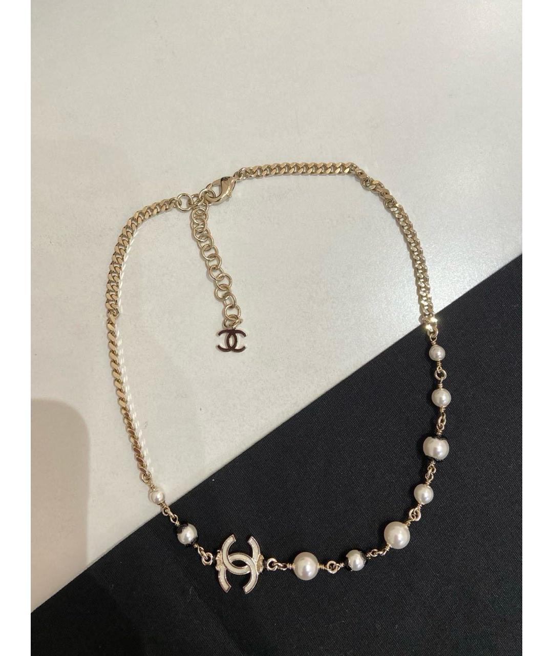 CHANEL Золотое металлическое колье, фото 3