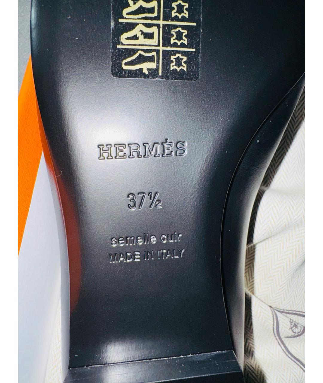 HERMES Черные кожаные балетки, фото 6