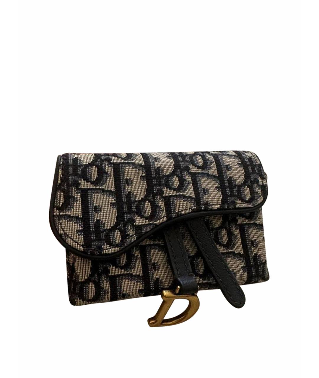 CHRISTIAN DIOR Темно-синяя жаккардовая сумка через плечо, фото 1