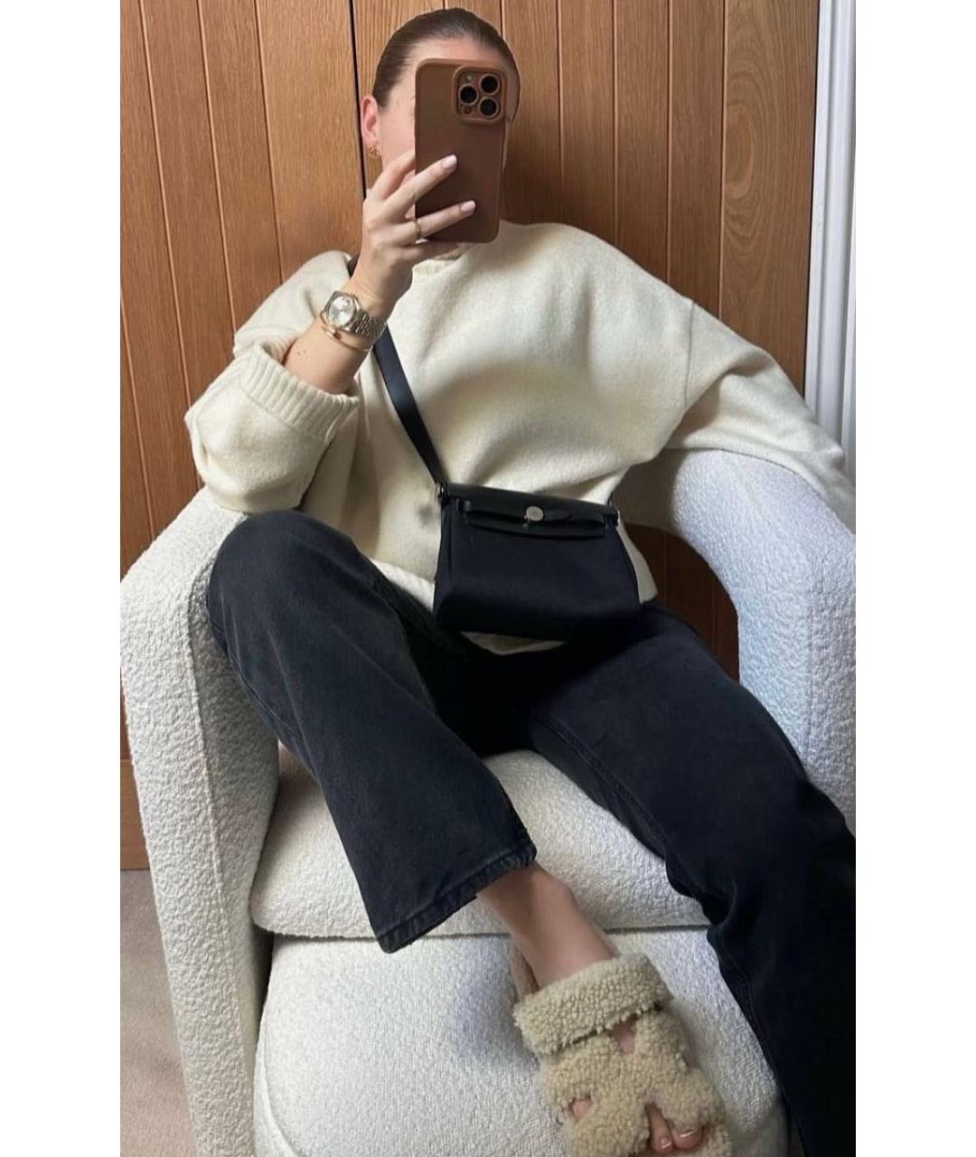 HERMES Черная тканевая сумка через плечо, фото 5