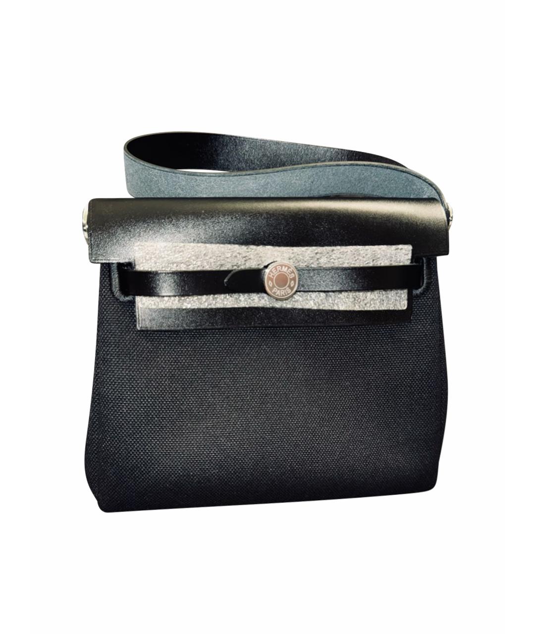 HERMES Черная тканевая сумка через плечо, фото 1