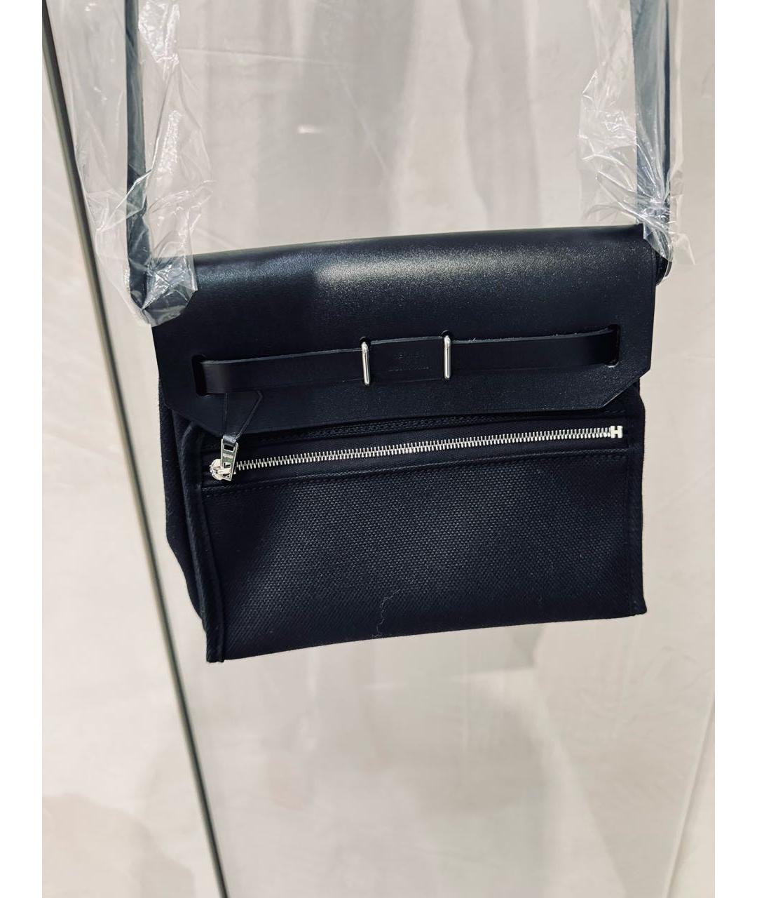 HERMES Черная тканевая сумка через плечо, фото 2