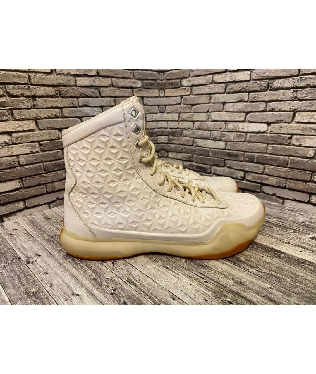 NIKE Белые кожаные высокие кроссовки / кеды, фото 7