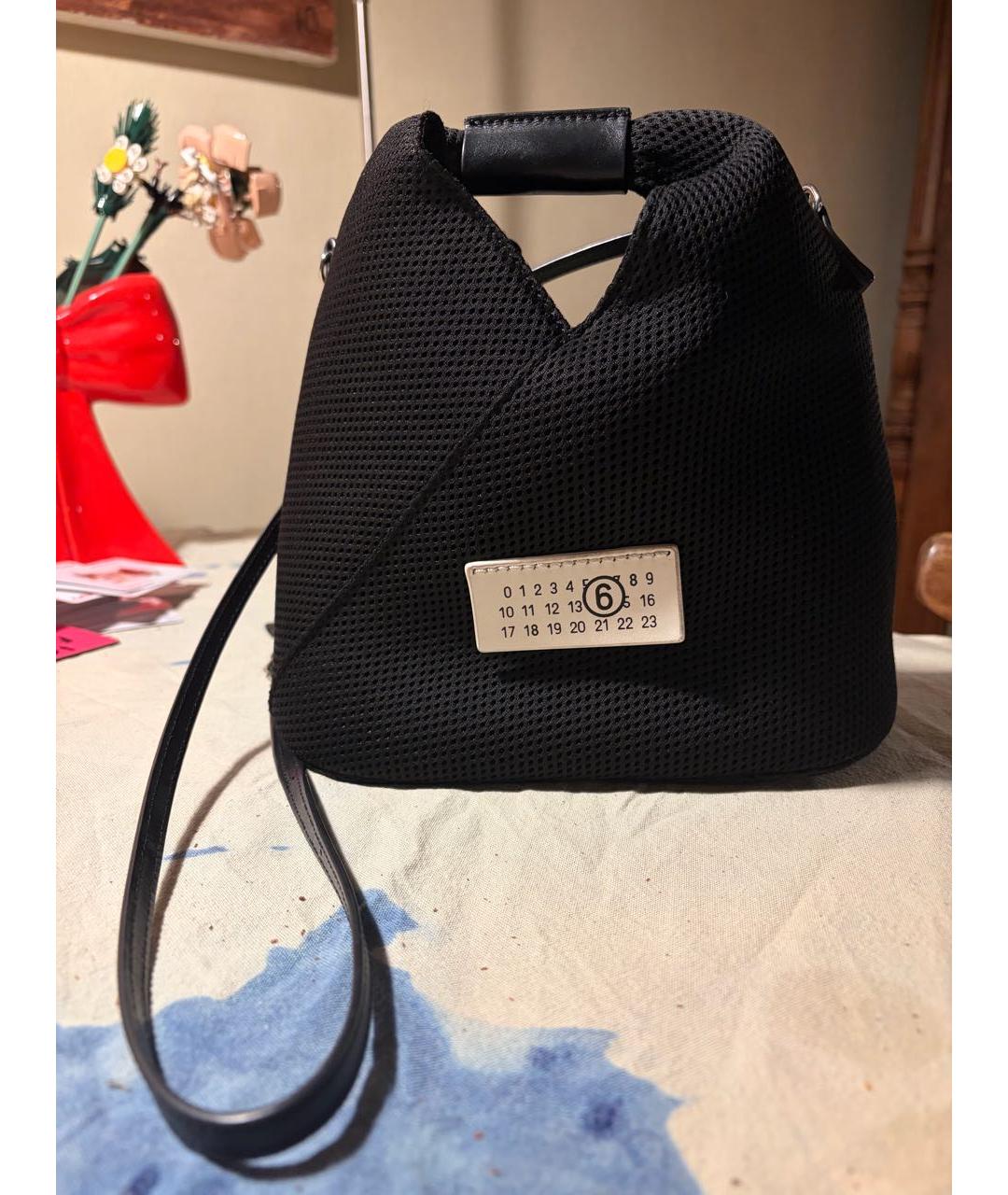 MAISON MARGIELA Черная тканевая сумка через плечо, фото 4