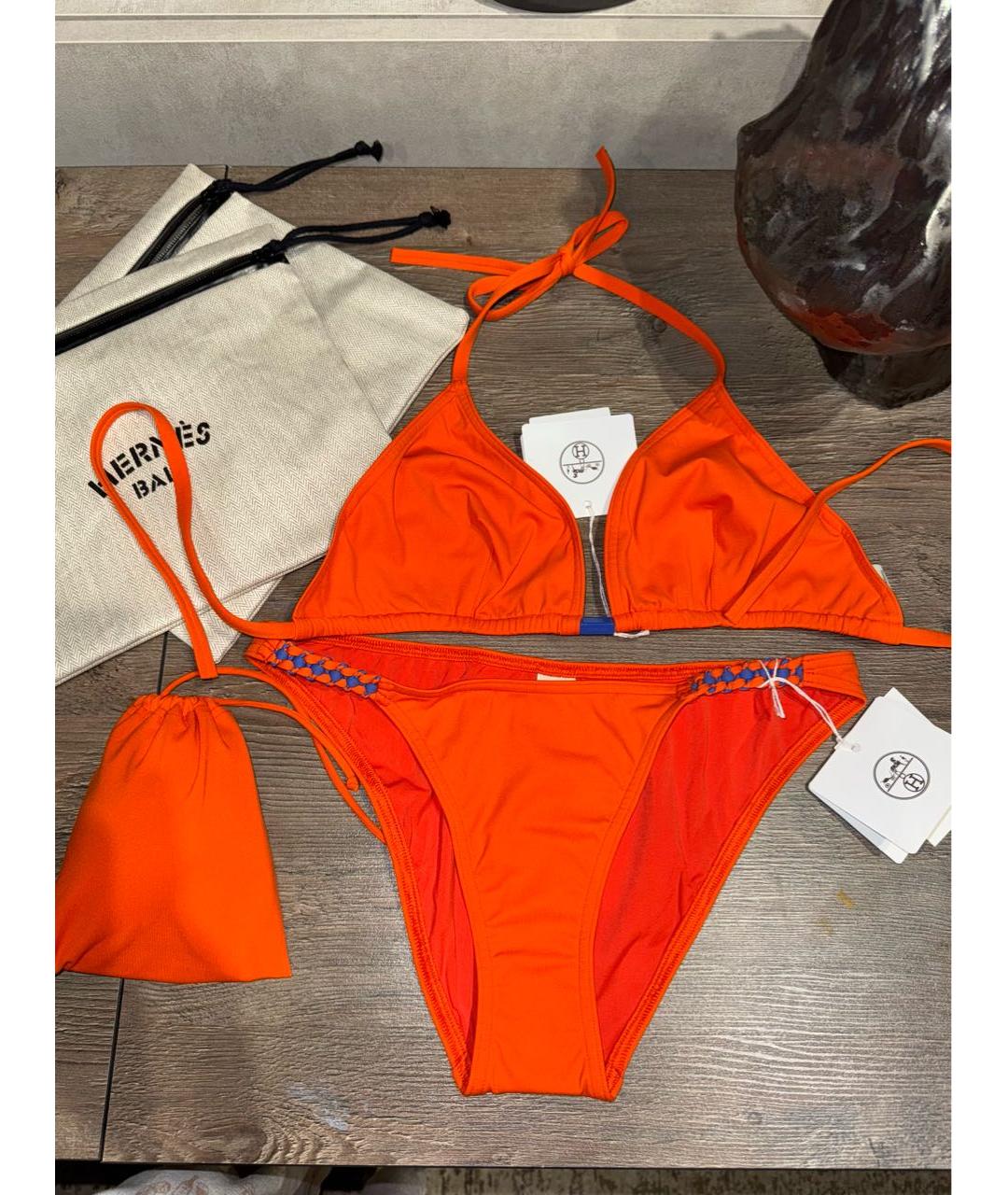 HERMES Оранжевый полиэстеровый купальник, фото 5