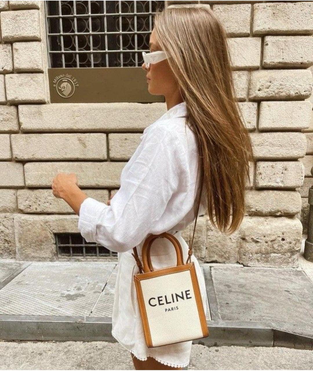 CELINE Бежевая сумка с короткими ручками, фото 6