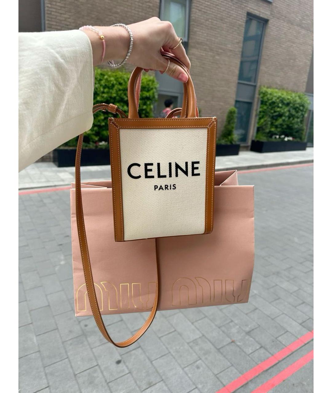 CELINE Бежевая сумка с короткими ручками, фото 2