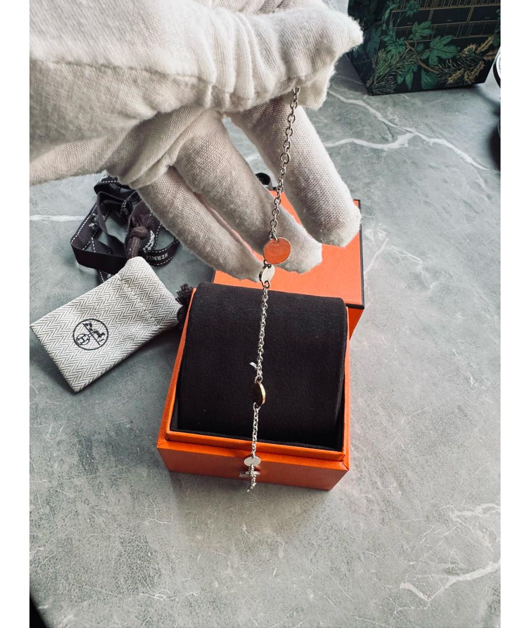 HERMES Серебрянный серебряный браслет, фото 2