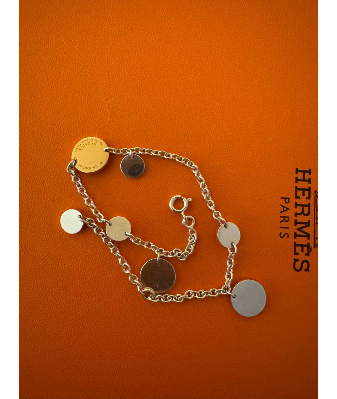 HERMES Серебрянный серебряный браслет, фото 6