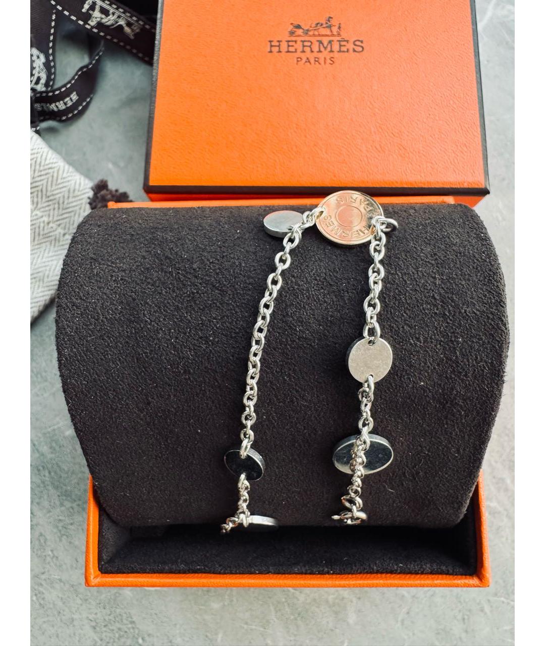 HERMES Серебрянный серебряный браслет, фото 8