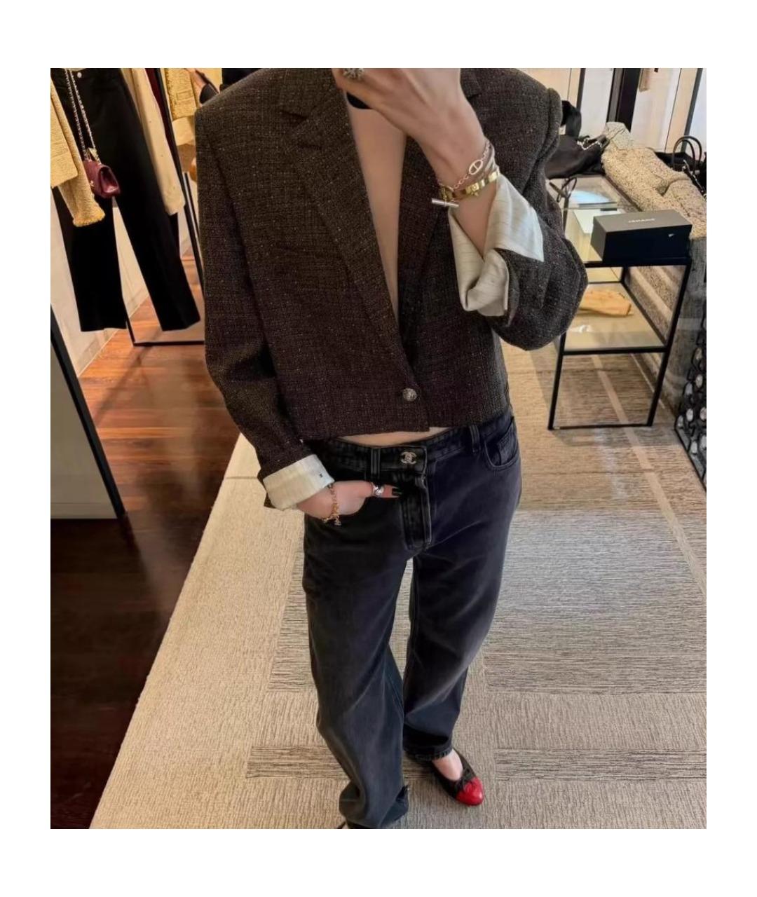 CHANEL Черные прямые джинсы, фото 3