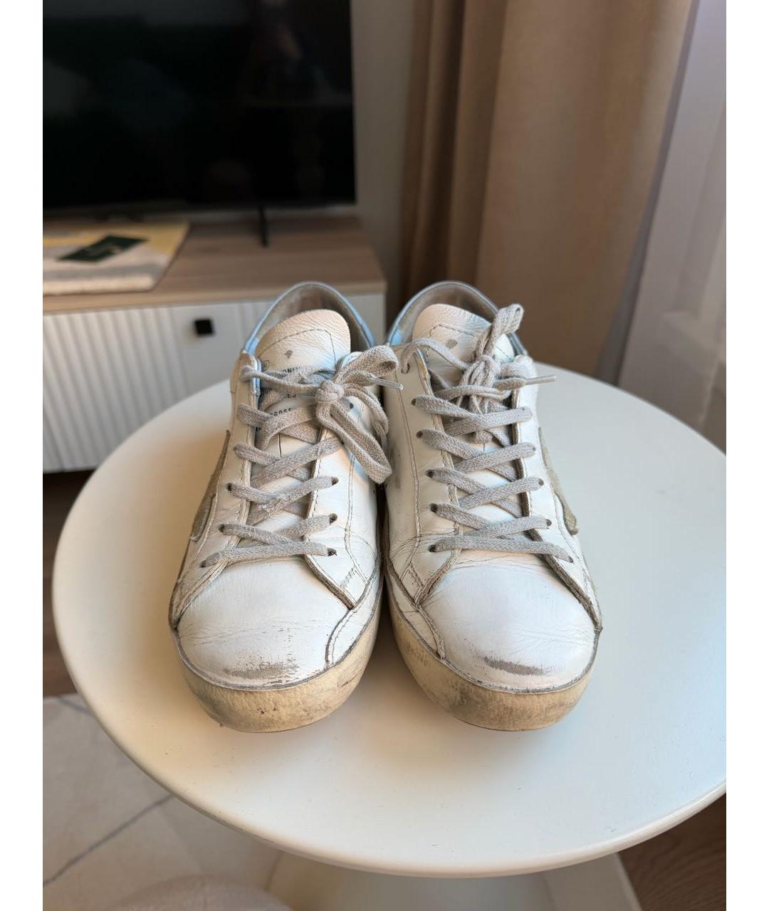 GOLDEN GOOSE DELUXE BRAND Белые кожаные кеды, фото 2