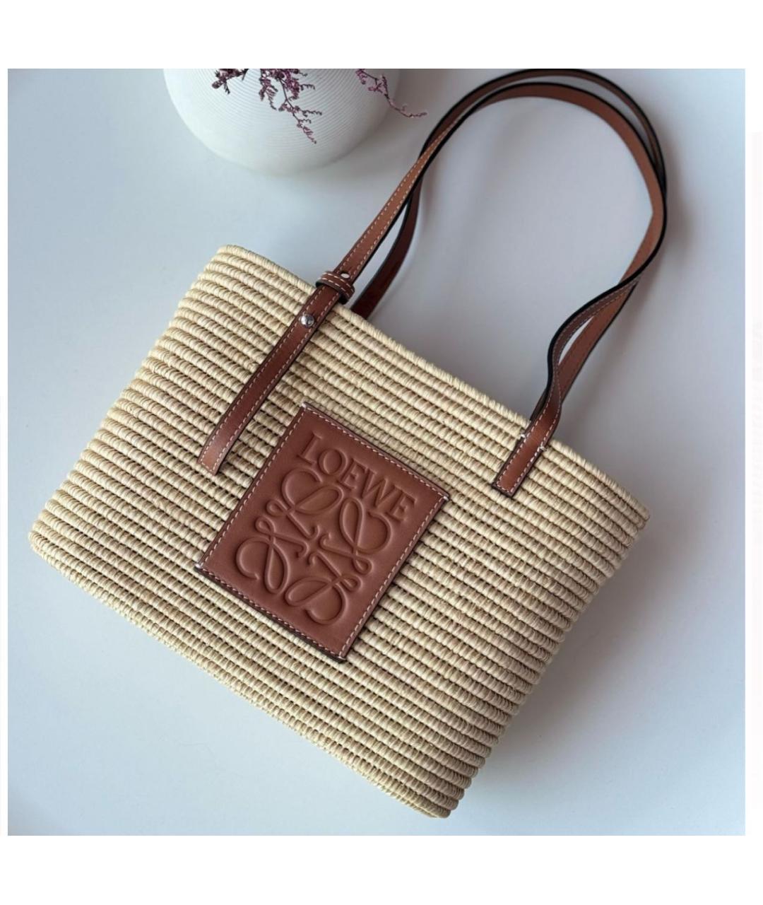 LOEWE Бежевая сумка тоут, фото 3