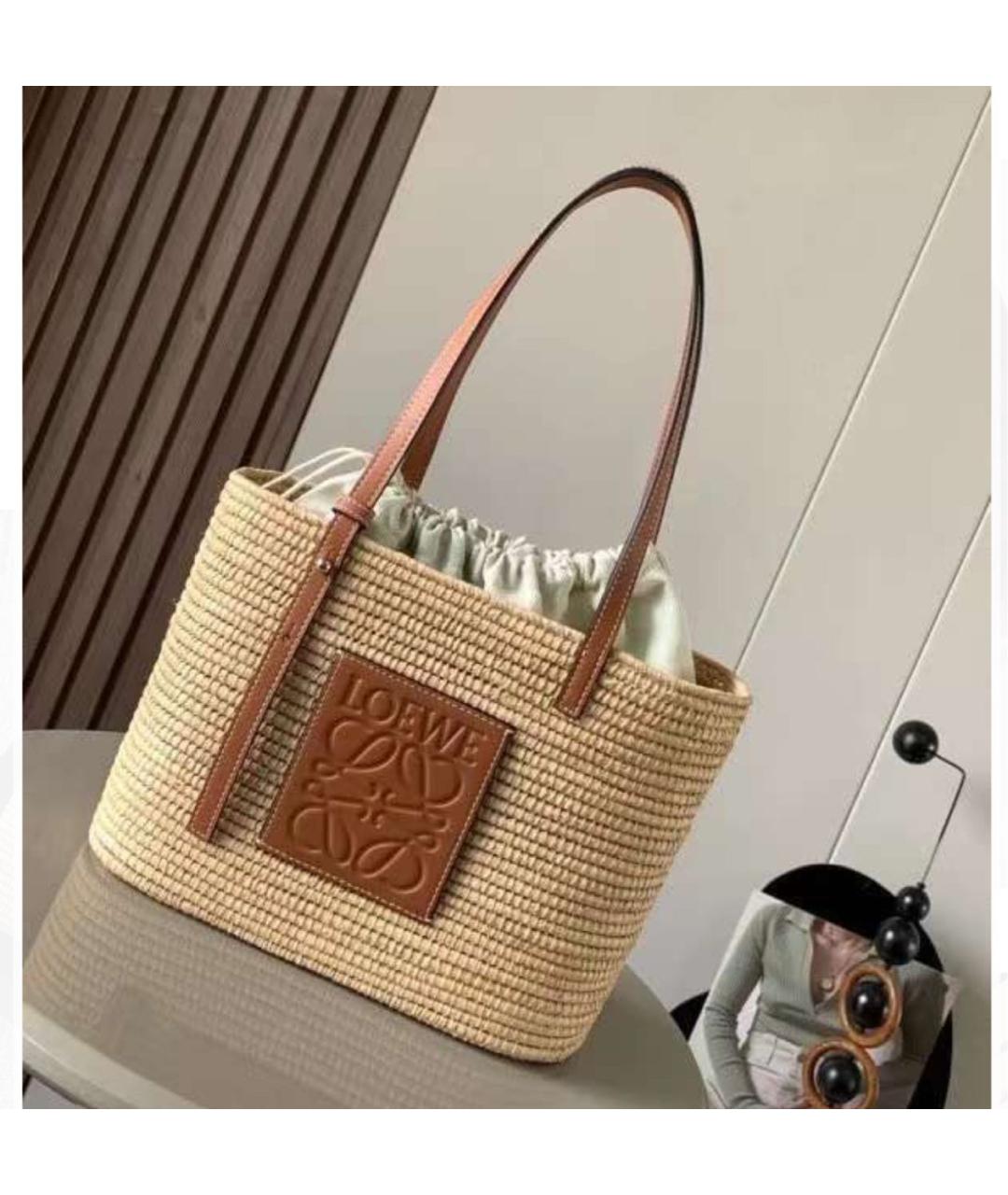 LOEWE Бежевая сумка тоут, фото 5