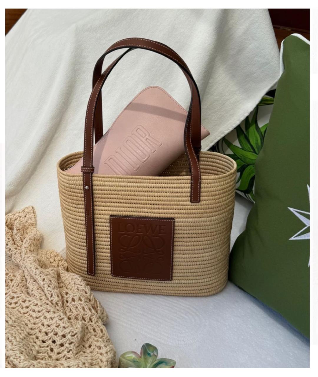 LOEWE Бежевая сумка тоут, фото 6