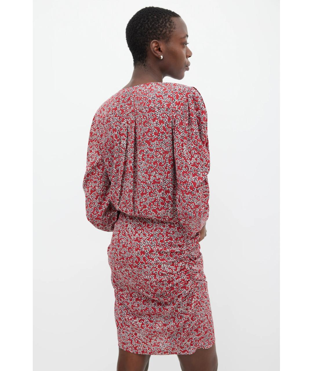 BA&SH Бордовое вискозное повседневное платье, фото 5