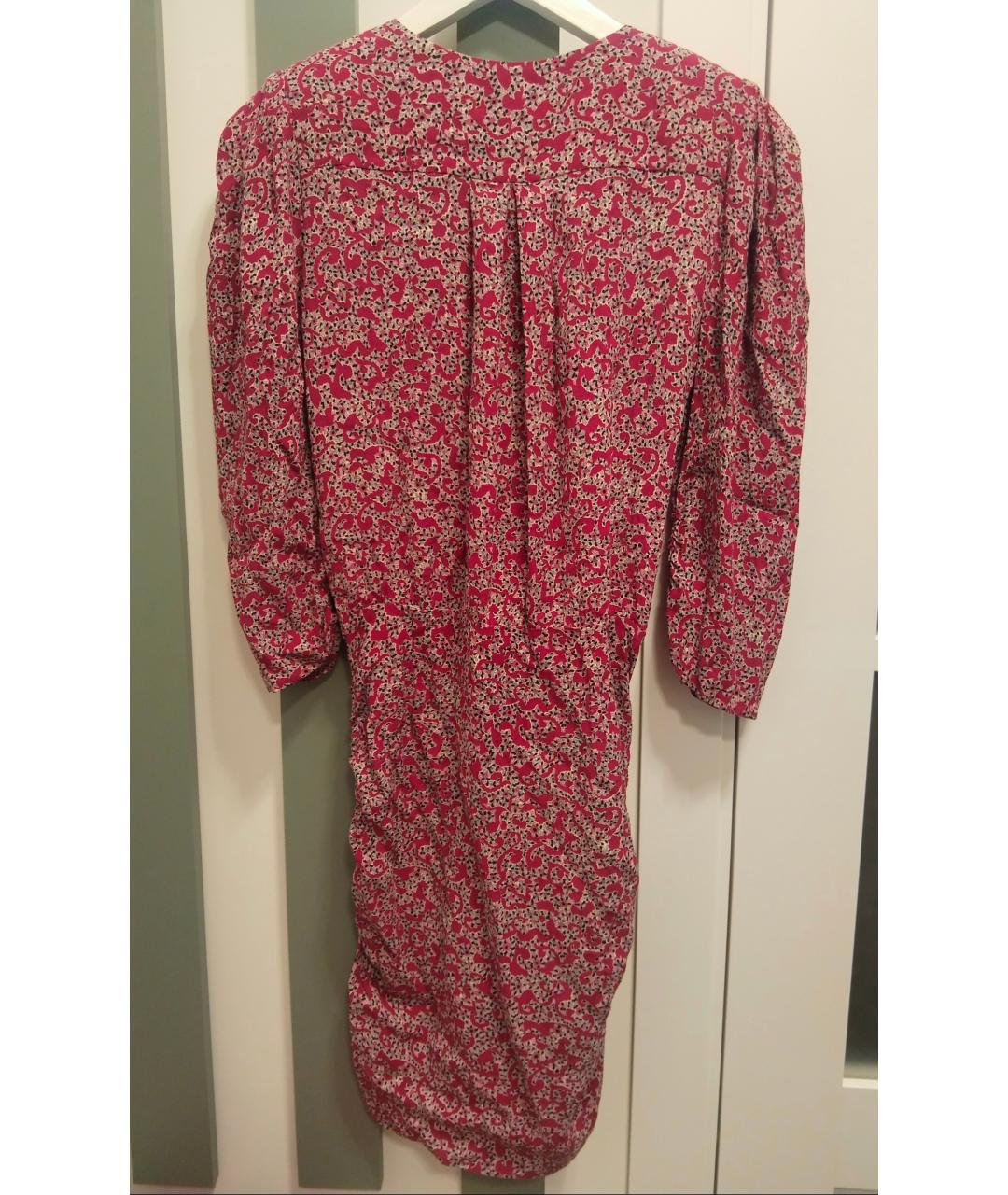 BA&SH Бордовое вискозное повседневное платье, фото 8