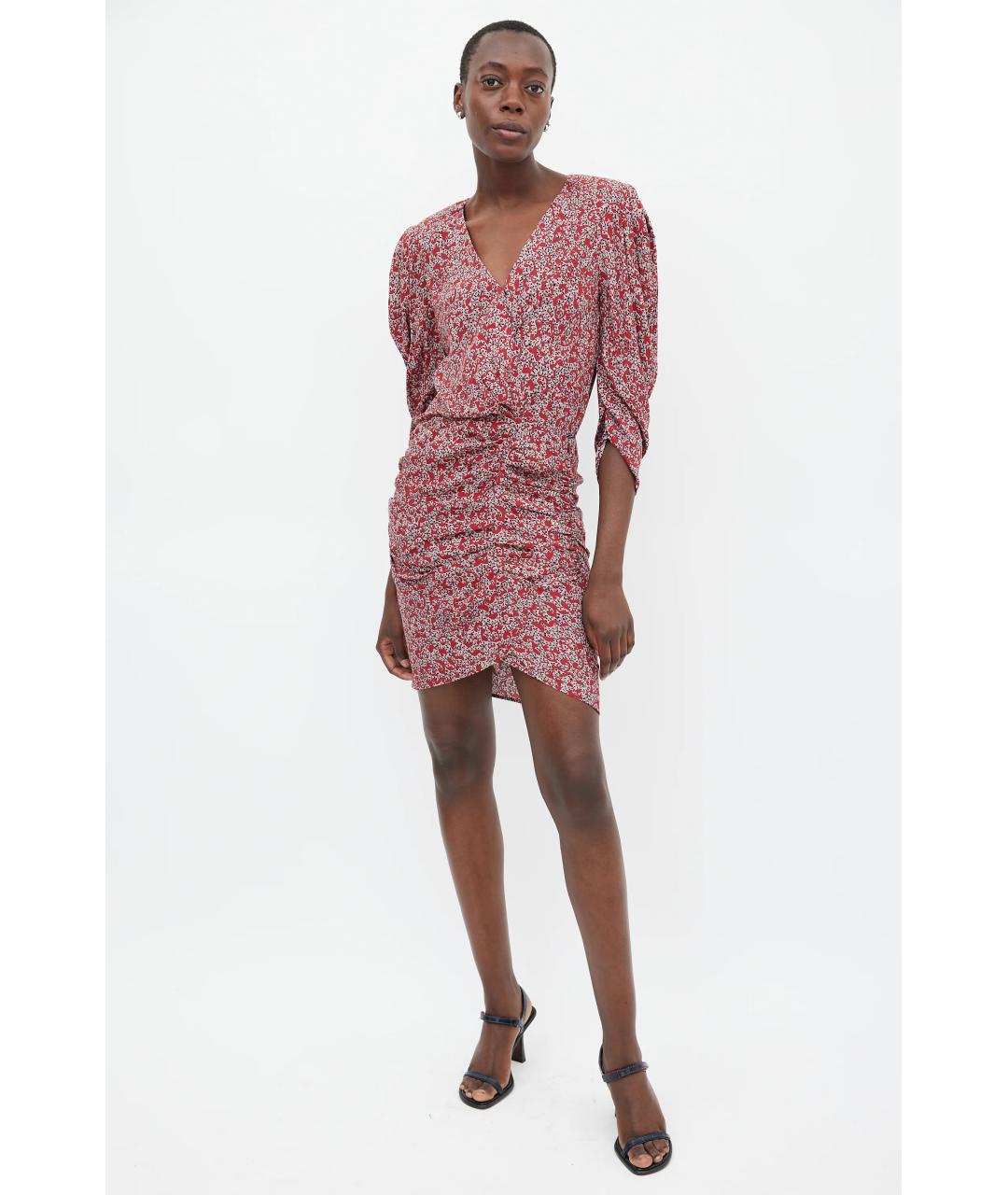 BA&SH Бордовое вискозное повседневное платье, фото 7