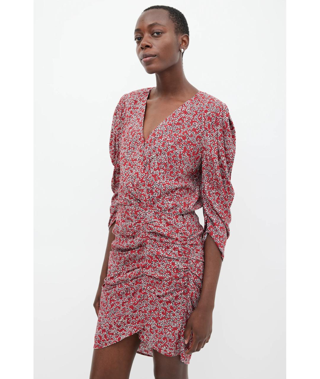 BA&SH Бордовое вискозное повседневное платье, фото 4