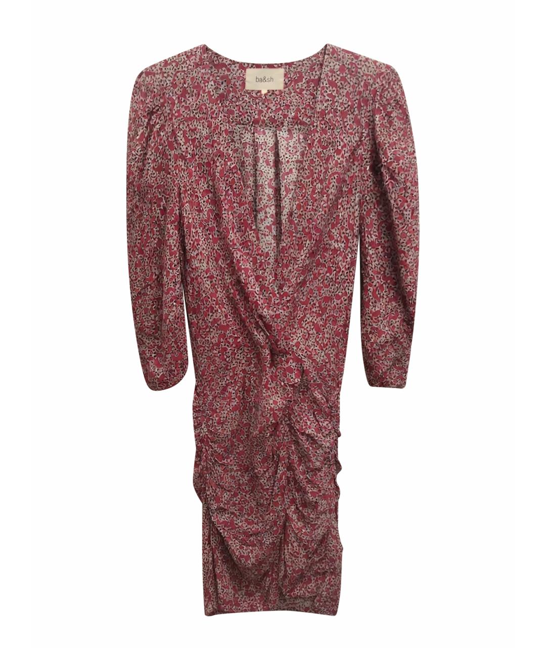 BA&SH Бордовое вискозное повседневное платье, фото 1