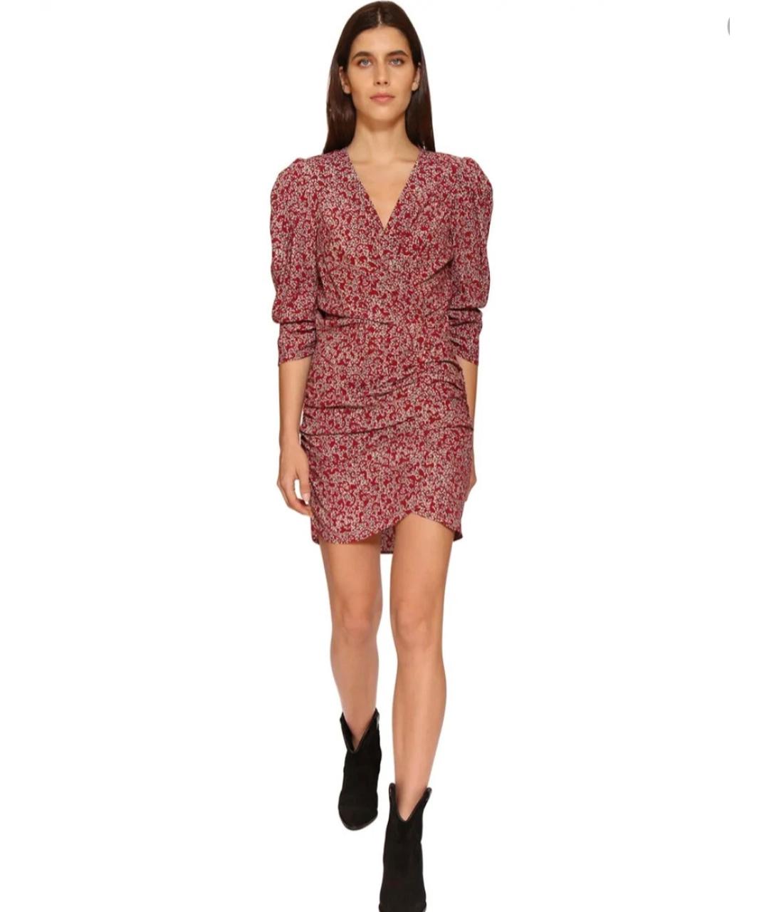 BA&SH Бордовое вискозное повседневное платье, фото 2