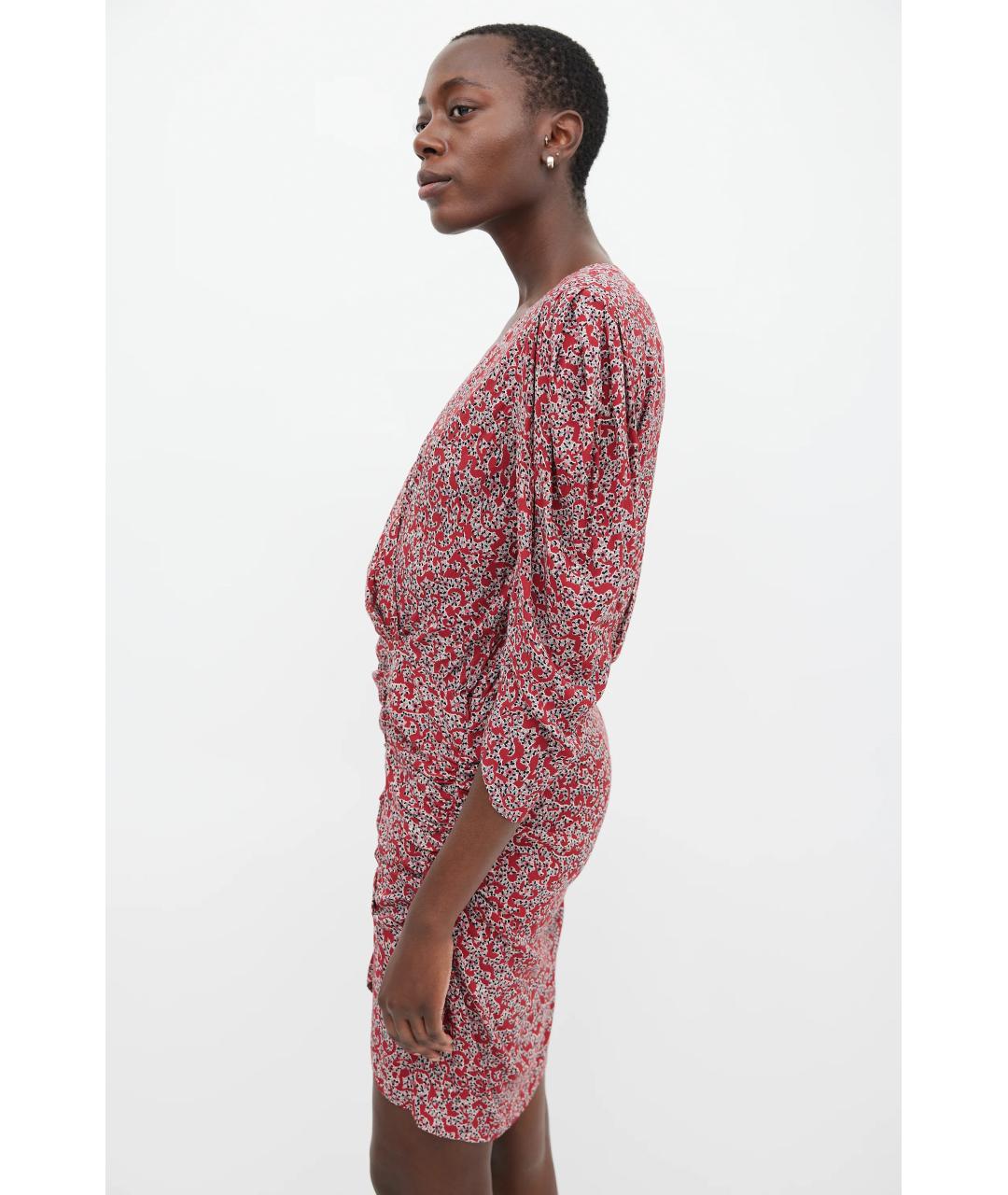 BA&SH Бордовое вискозное повседневное платье, фото 6