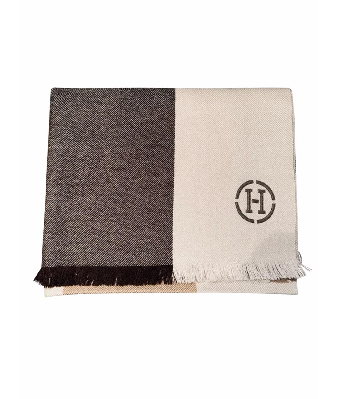 HERMES Бежевый кашемировый шарф, фото 7