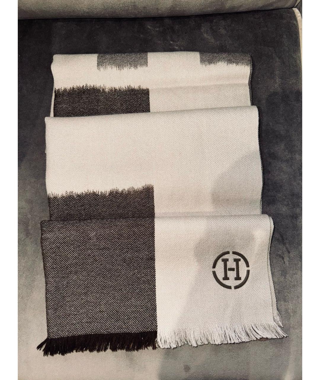 HERMES Бежевый кашемировый шарф, фото 2