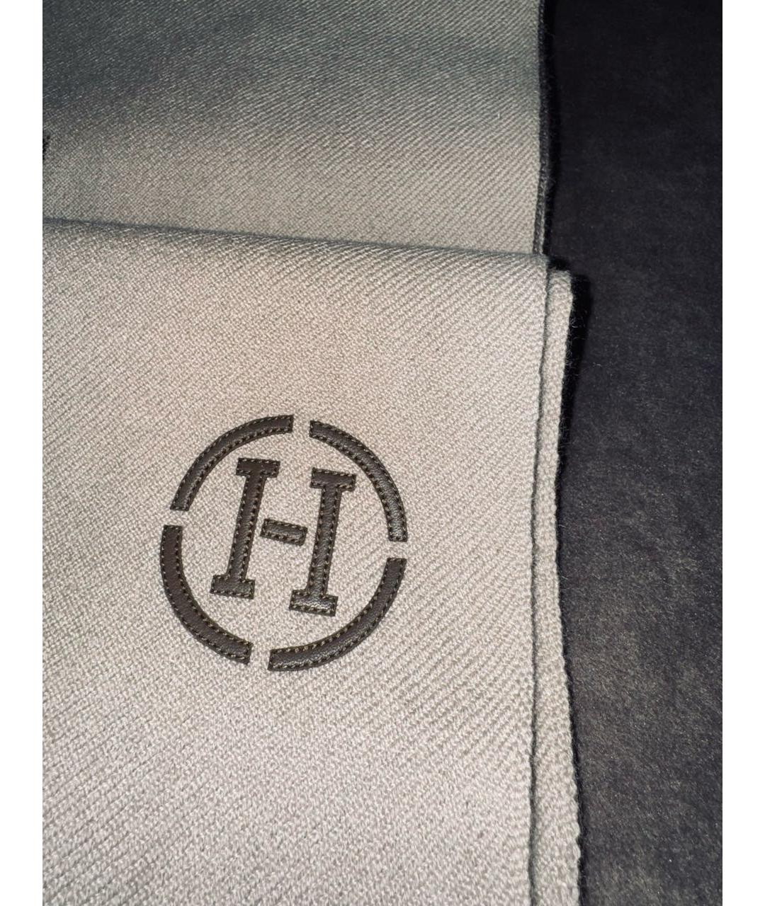 HERMES Бежевый кашемировый шарф, фото 3