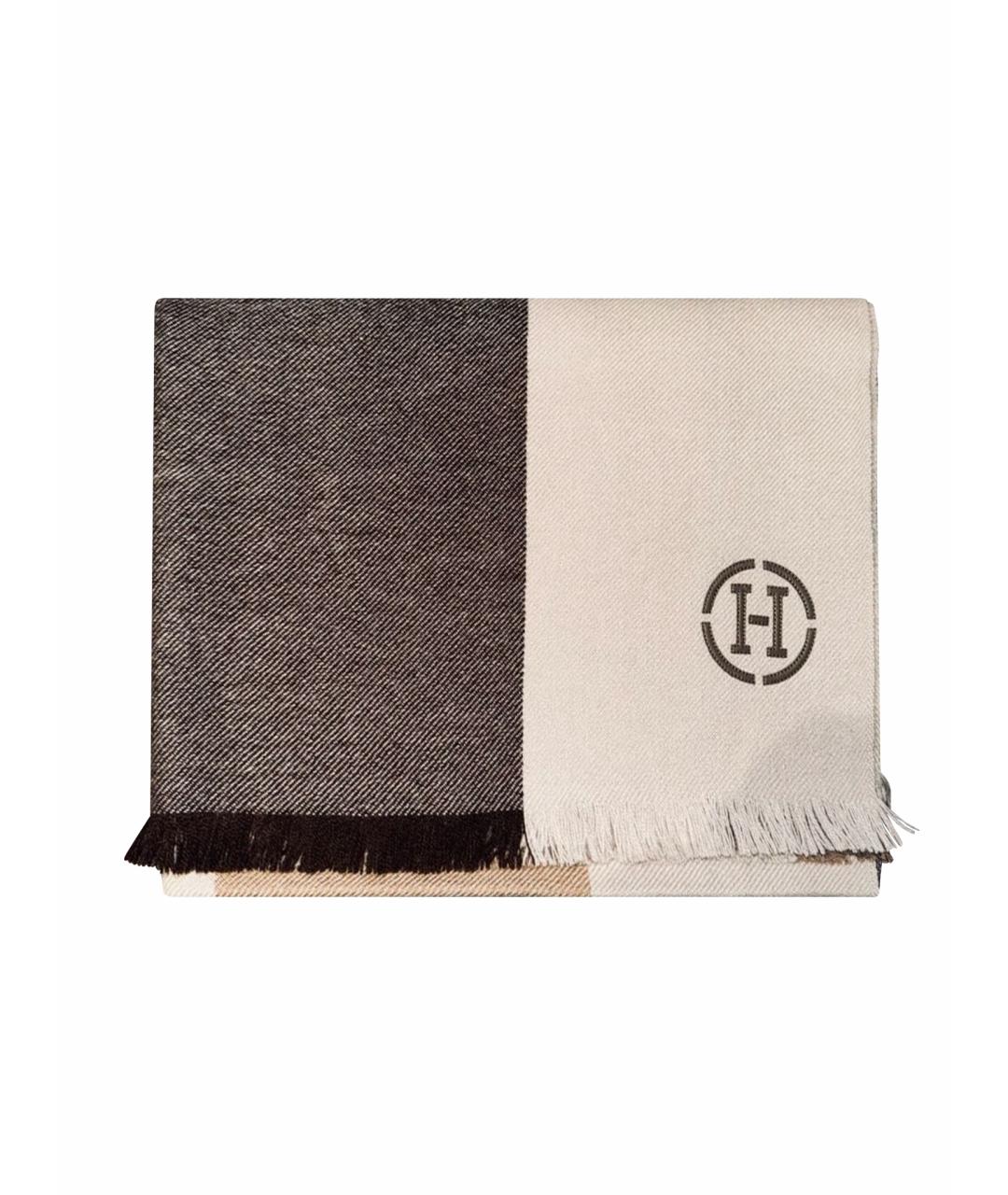 HERMES Бежевый кашемировый шарф, фото 1