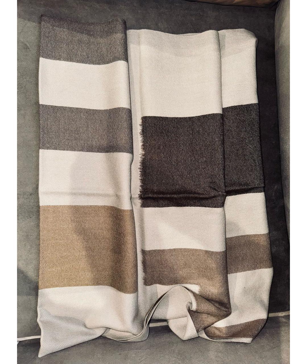 HERMES Бежевый кашемировый шарф, фото 4