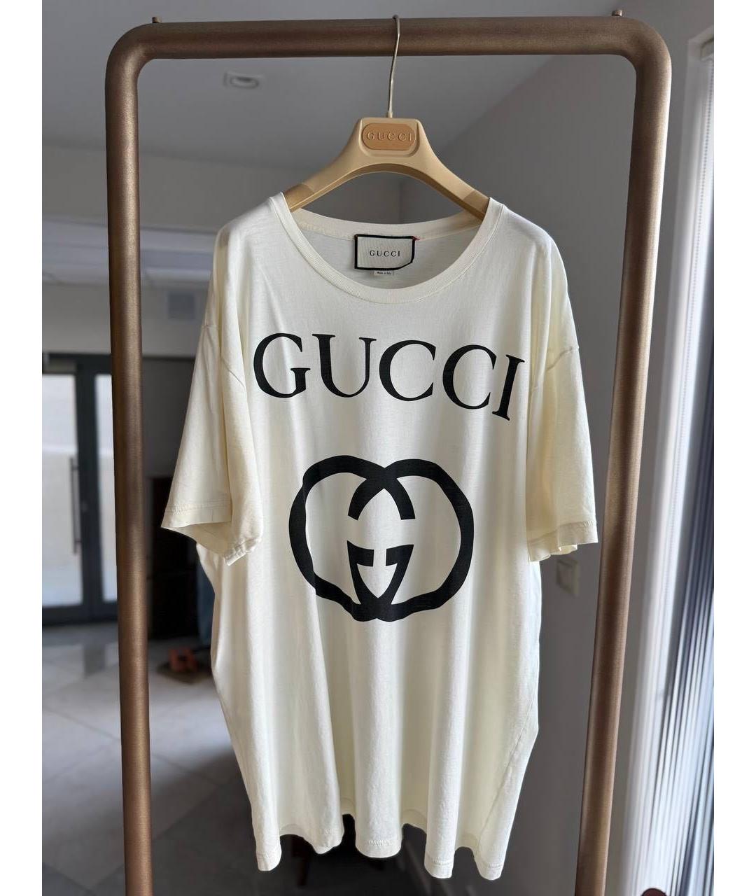 GUCCI Белая хлопковая футболка, фото 2